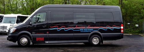 Image of exterior of shuttle bus